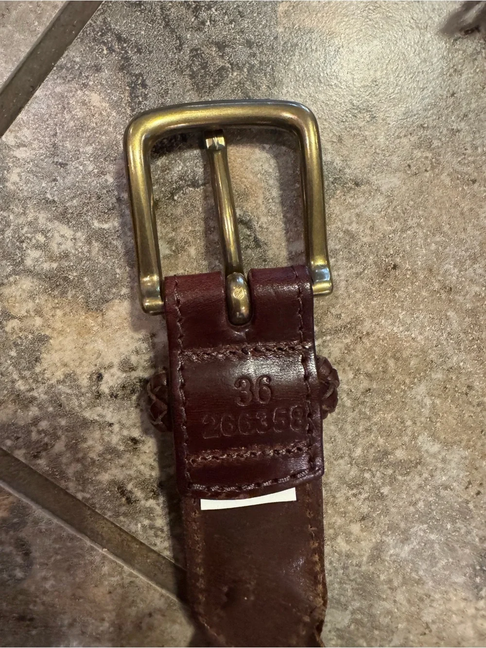 L.L.Bean braided leather belt with a gold-tone brass buckle 36” brown